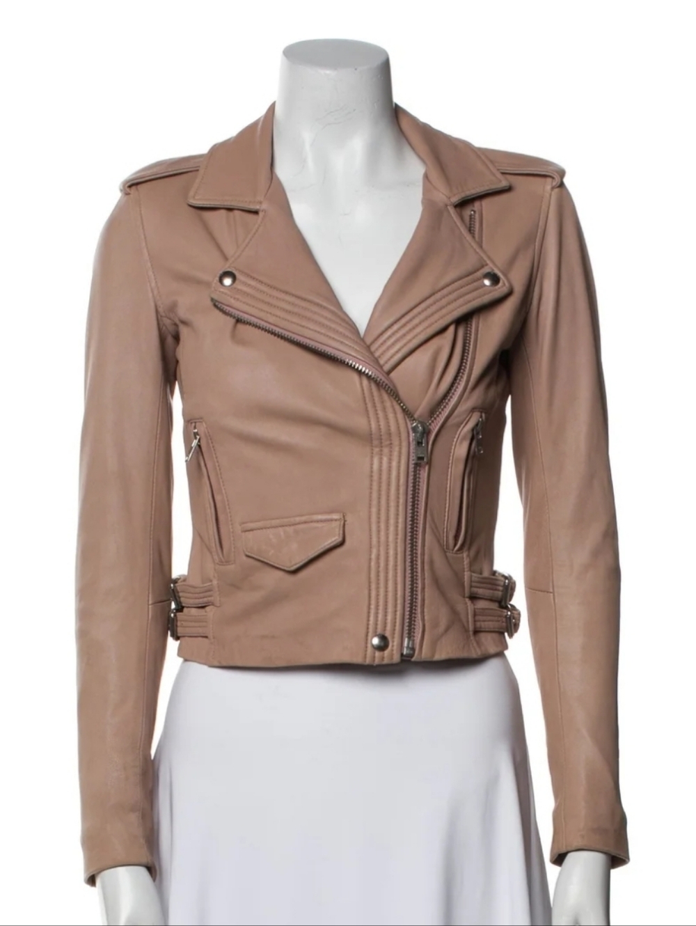 New IRO Biker Jacket Lamb Skun Size 36 Fits Xs. No Tags Display
